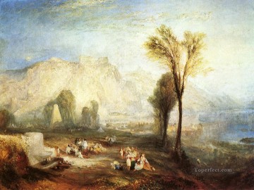  brillante Pintura - La piedra brillante del honor de Ehrenbrietstein y la tumba de Marceau paisaje Turner